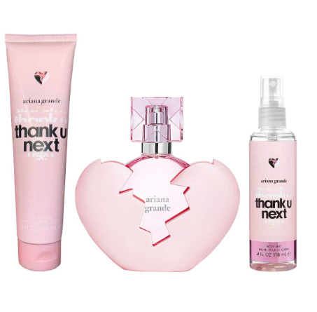 Ariana Grande Thank U Next SET 3 Piezas Dama EDP 100ml + Locion Corporal 100ml + BODY MIST 118ml